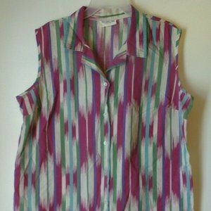 Vintage Women's Sleeveless Top,Button up